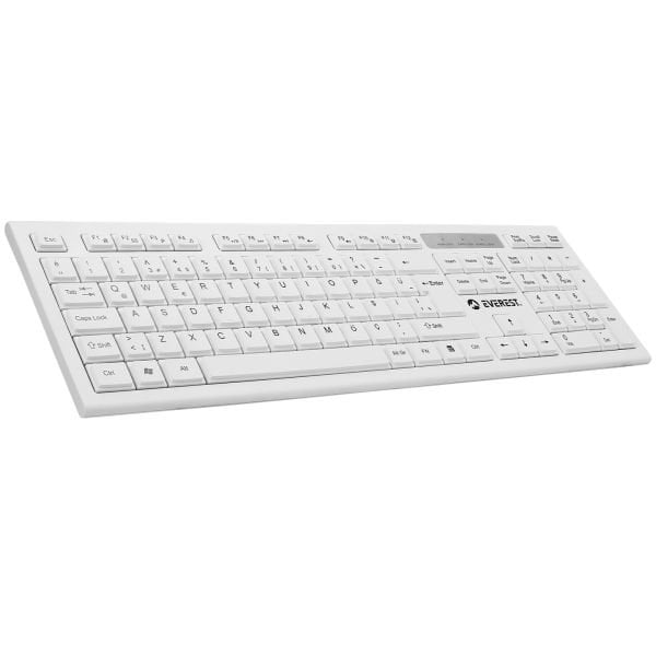 Everest KM-6121 Beyaz Kablosuz Q Slim Klavye Mouse Set