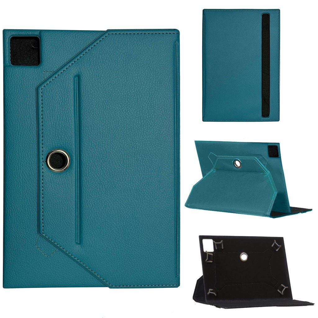 Universal Standlı 13 İnç Deri Tablet Kılıfı Mavi
