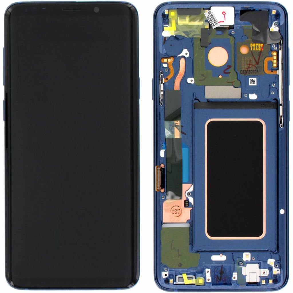 Samsung Galaxy S9 Plus SM-G965 Lcd Ekran Dokunmatik Çıtalı Mavi