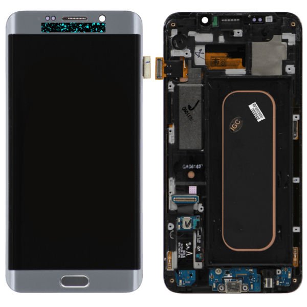 Samsung Galaxy S6 Edge Plus SM-G928 Lcd Ekran Dokunmatik Çıtalı Silver