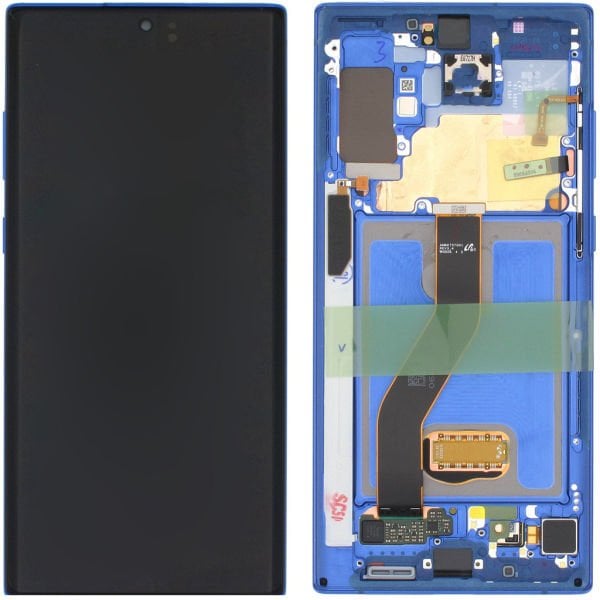 Samsung Galaxy Note 10 Plus SM-N975 Lcd Ekran Dokunmatik Çıtalı Mavi