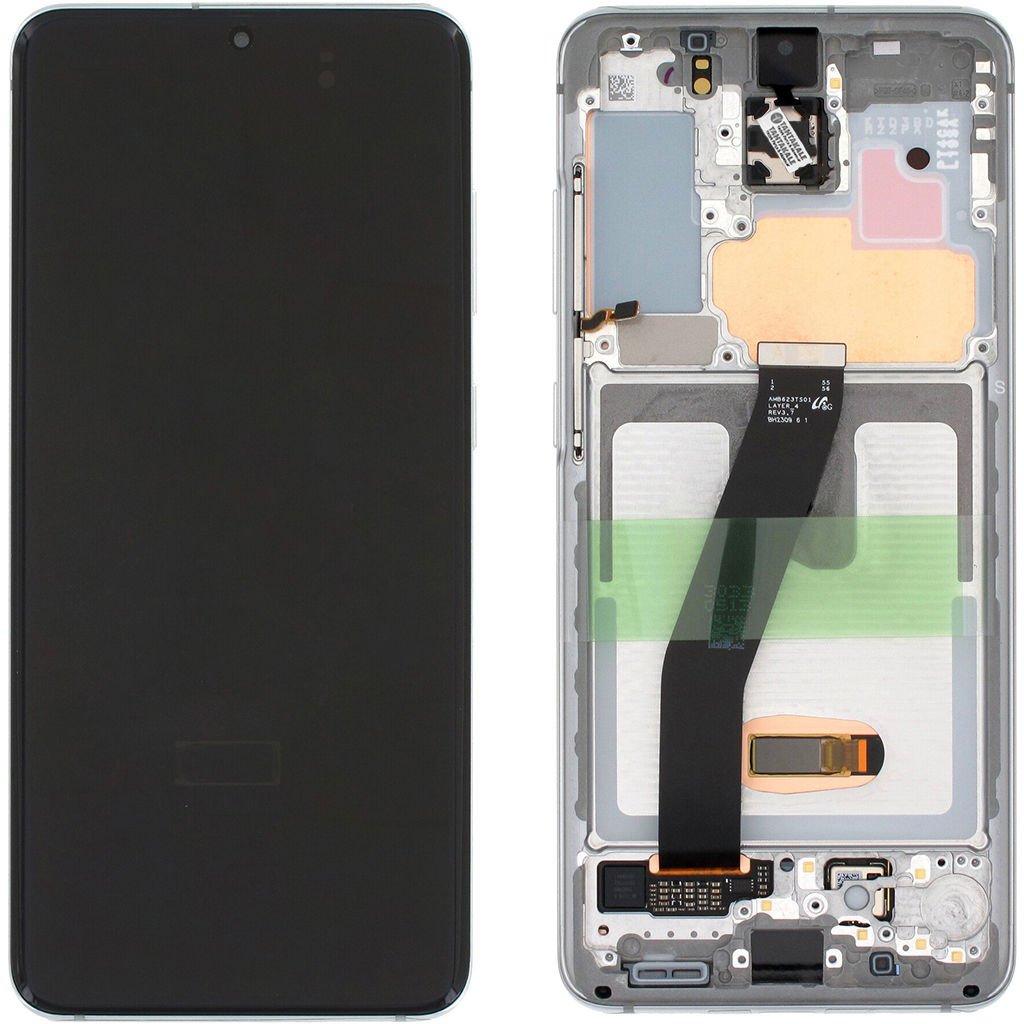 Samsung Galaxy S20 SM-G980 Lcd Ekran Dokunmatik Çıtalı Beyaz