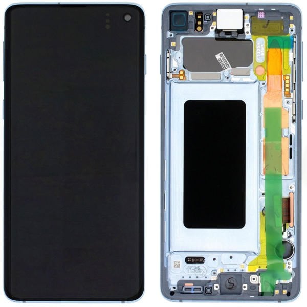 Samsung Galaxy S10 SM-G973 Lcd Ekran Dokunmatik Çıtalı Mavi